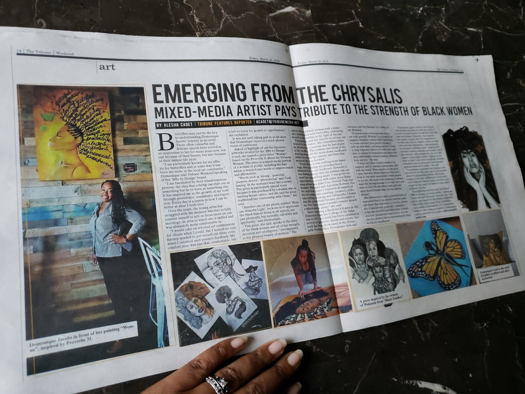 BFLYBYDESIGN EMERGING FROM THE CHRYSALIS!!!... NEWSPAPER FEATURE 2019